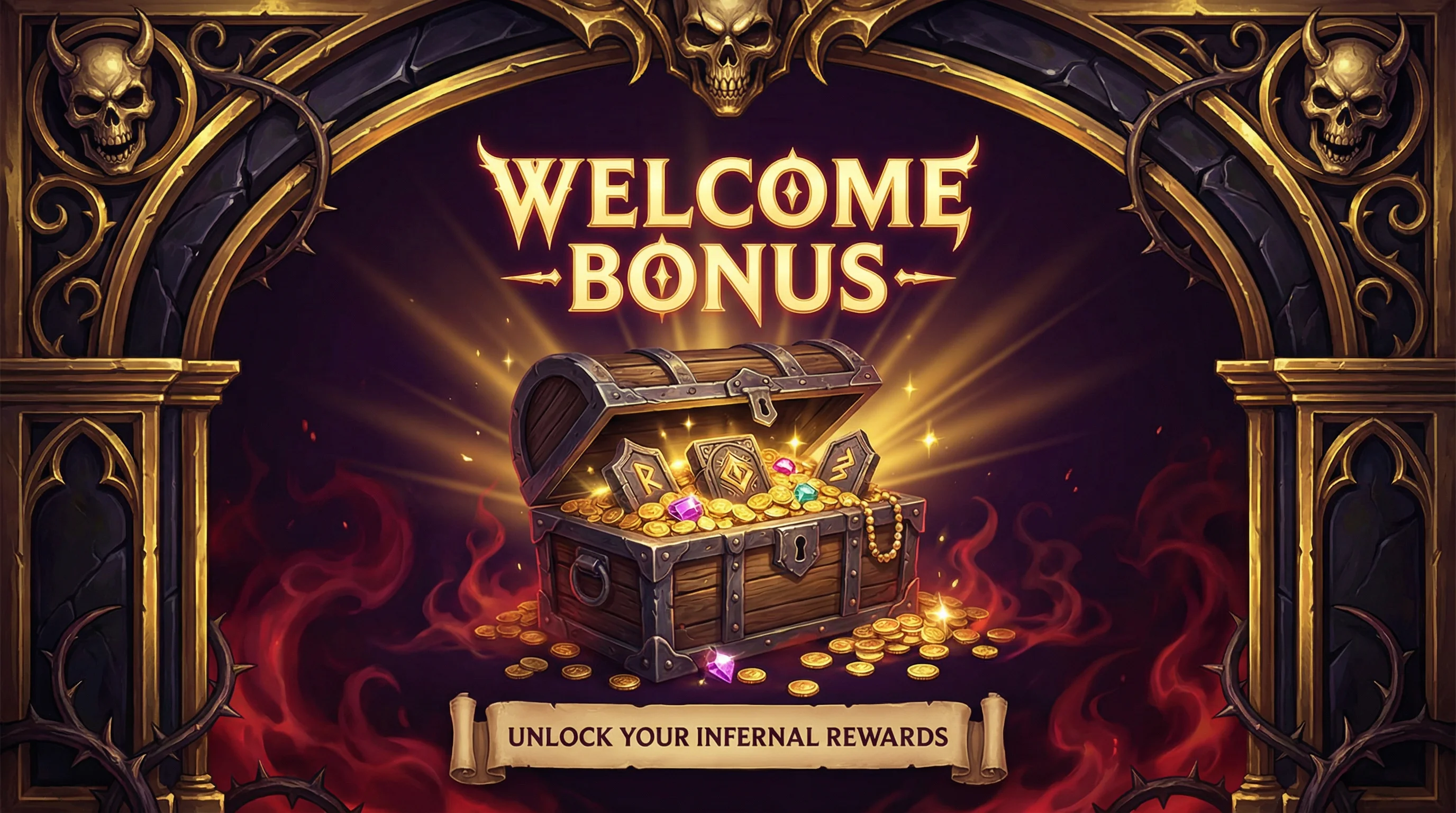 Bônus de boas-vindas do leaobet com baú de tesouros e moedas de ouro